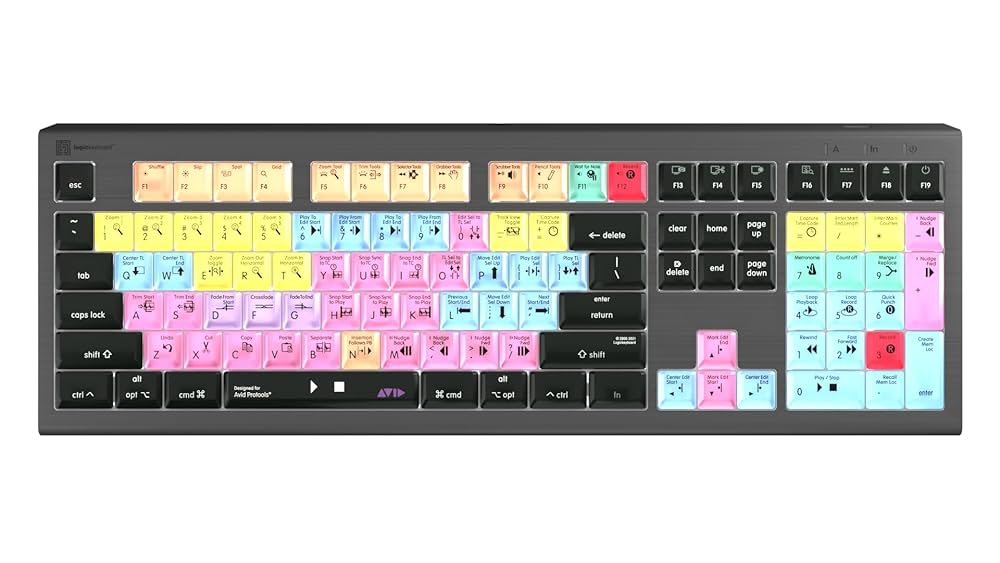 新品未開封 Mac用 logickeyboard Pro Tools Shortcut keyboard Backlit & Bluetooth - Avid Pro Tools - Mac